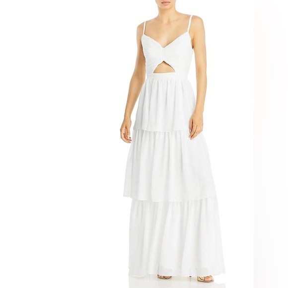 $398 NWT Aqua White Maxi Dress - Picture 1 of 2